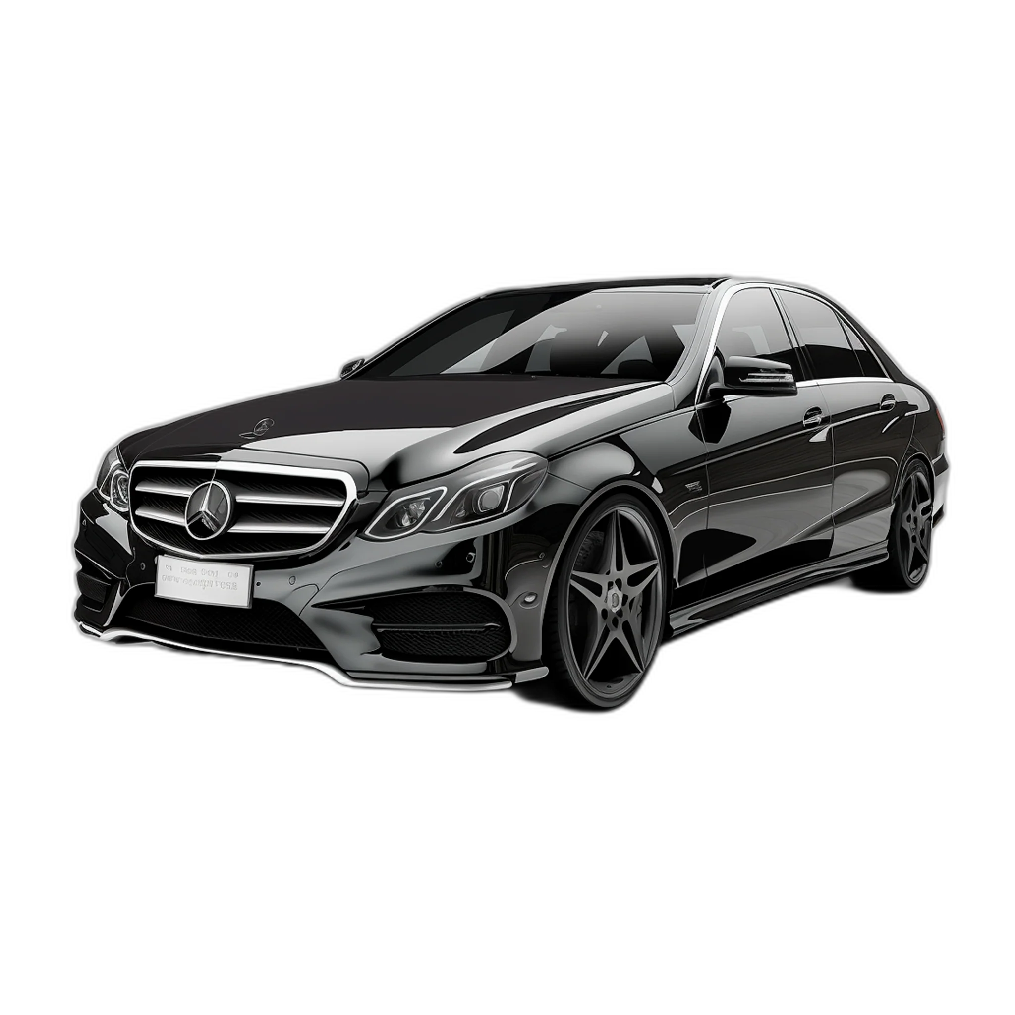 Black Mercedes E-Class taxi operated by Larnaca Taxi Company